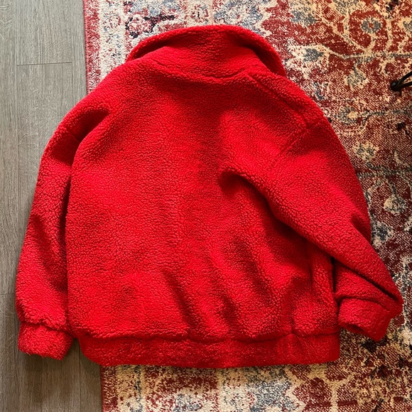 Red teddy coat - Picture 4 of 5
